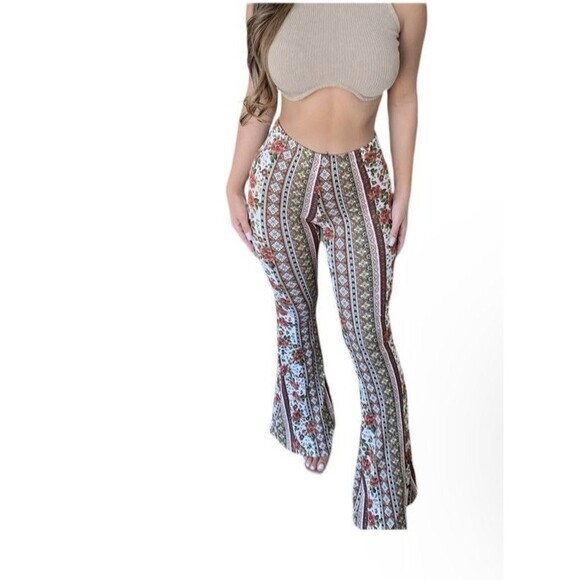 Forbidden Pants- Boho Flare Bell Bottom - 70s Style High Waist - Picture 2 of 9
